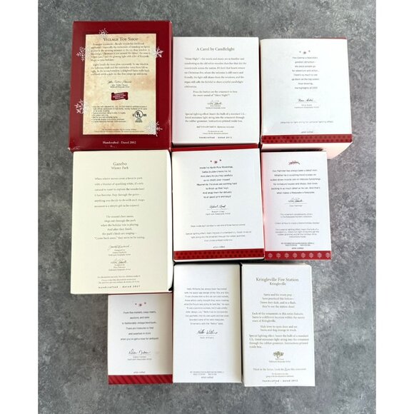 Hallmark Christmas Village Houses & Shops Church Gazebo Ornament Lot Of 9 NEW - Picture 2 of 3